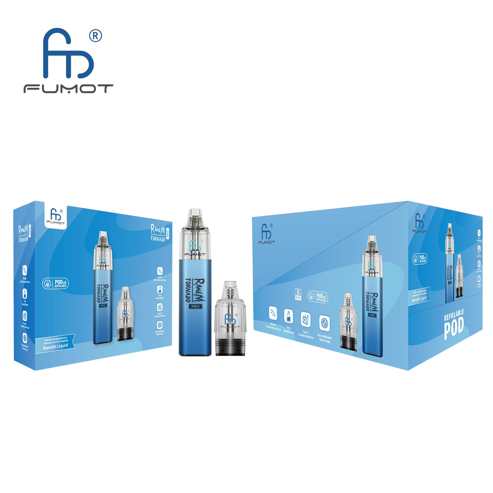 Randm Tornado Pro - Podkit - non-filled - Blue