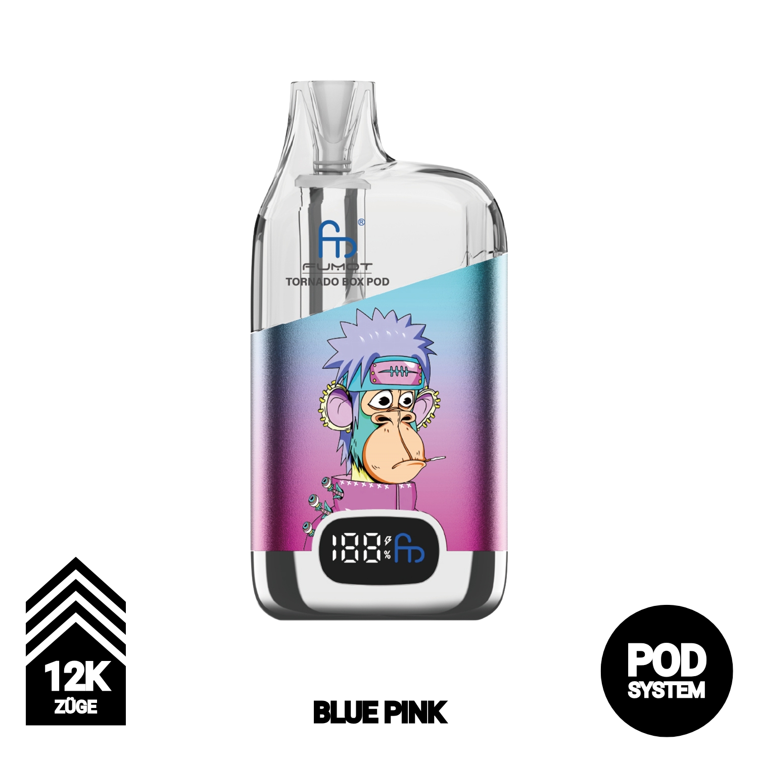 RandM Tornado Digital Box Pod 12000 | Blue Pink