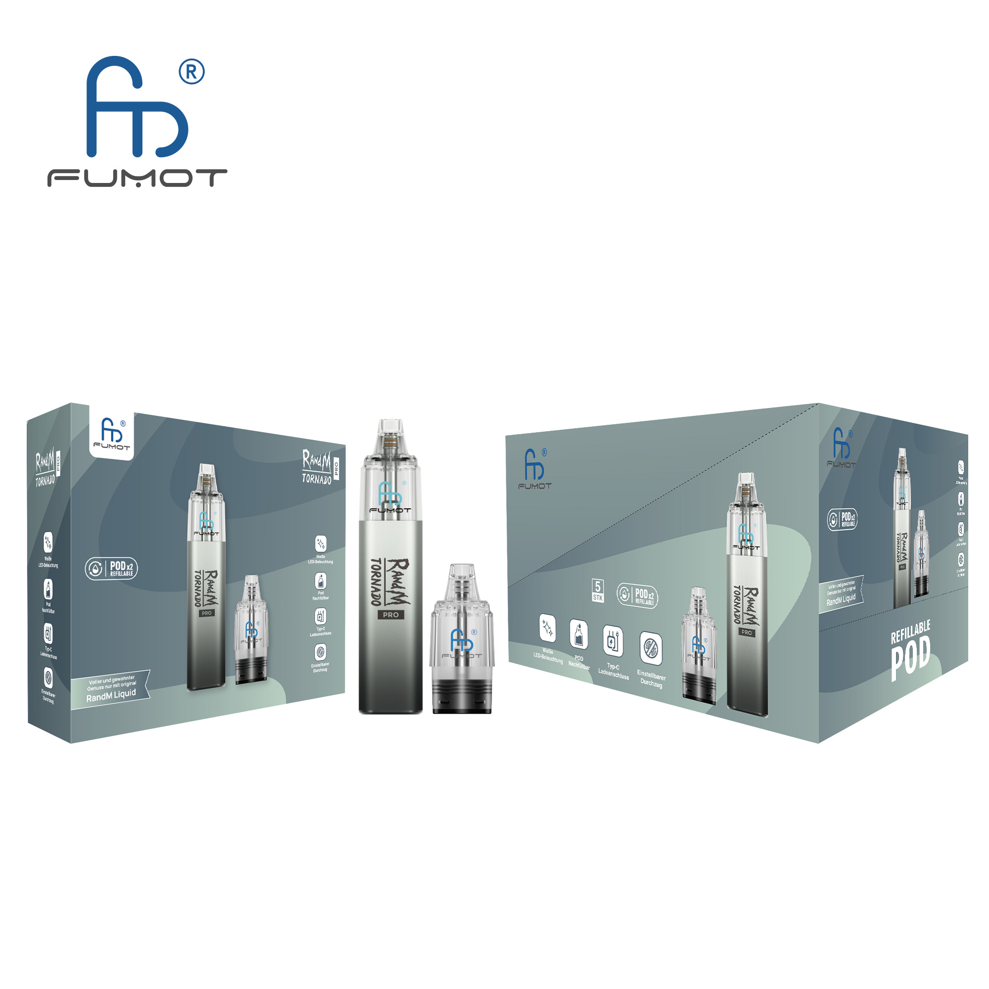 Randm Tornado Pro - Podkit - non-filled - Black