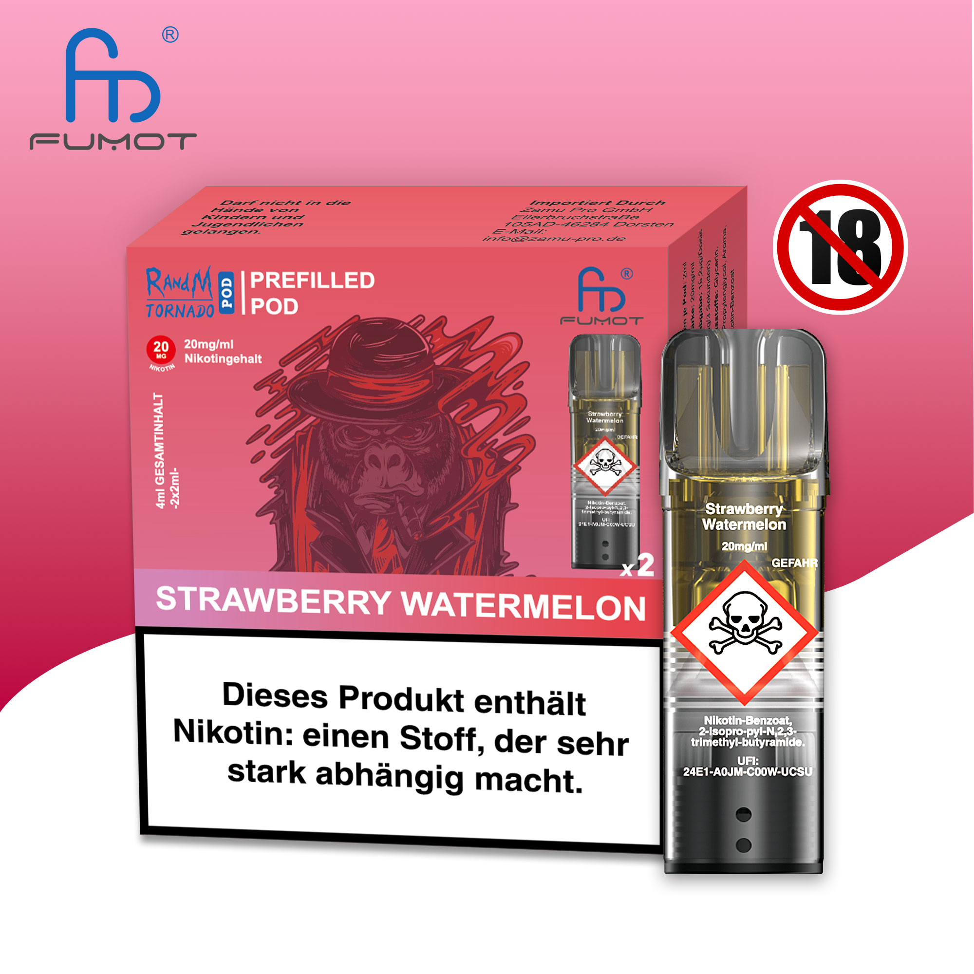 RandM Tornado Pod | Strawberry Watermelon | Elfa kompatibel