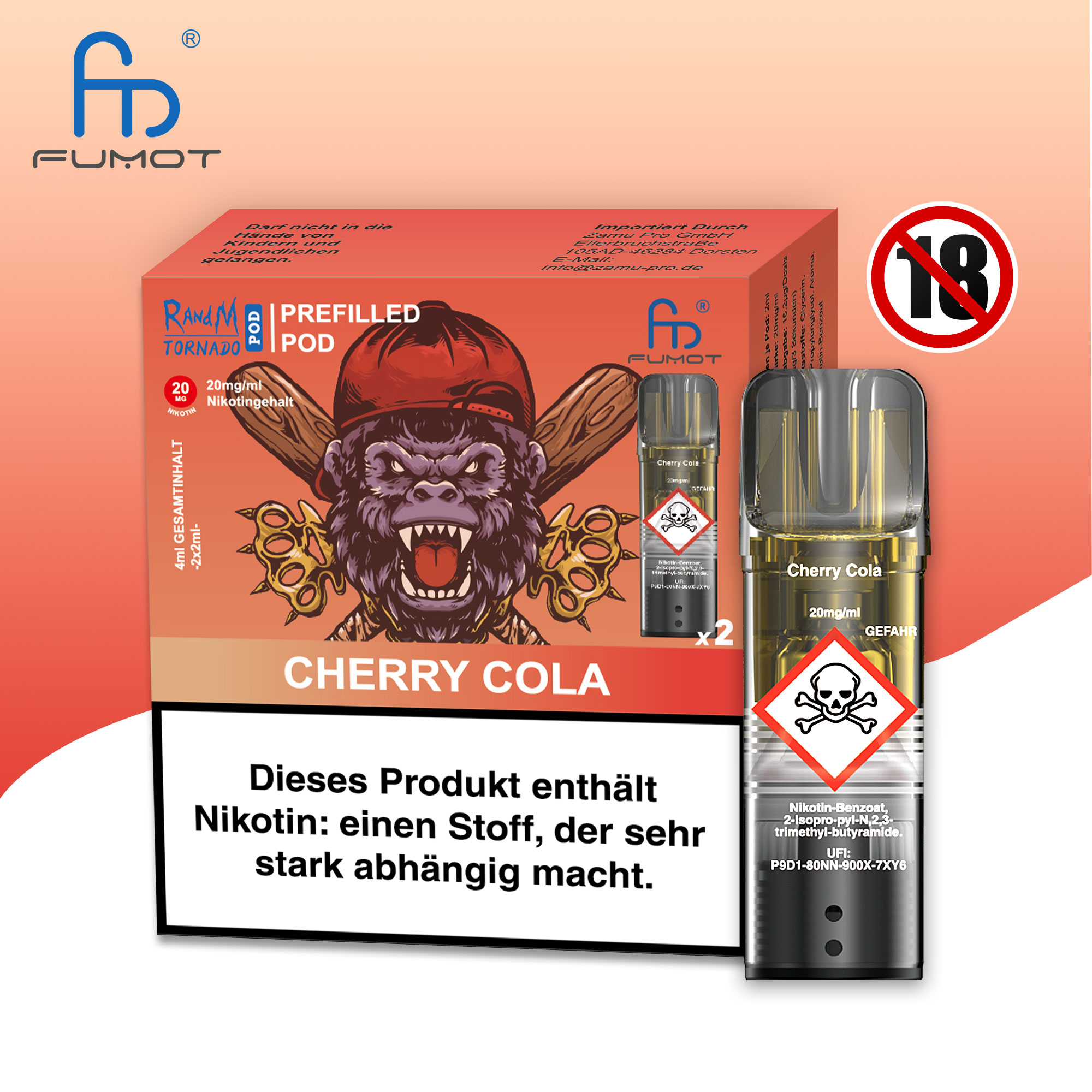 RandM Tornado Pod | Cherry Cola | Elfa kompatibel